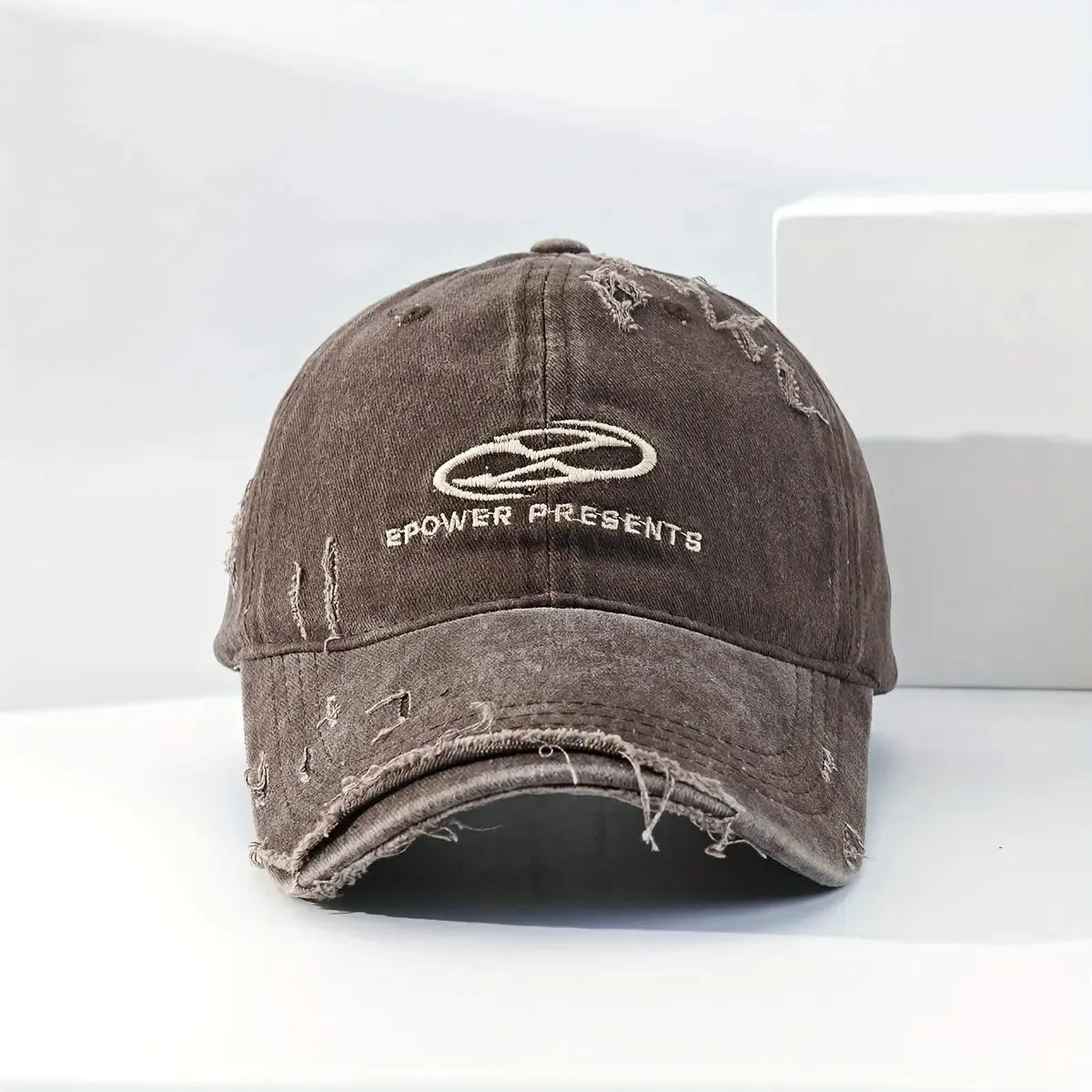 Vintage Distressed Embroidered Logo Baseball Cap