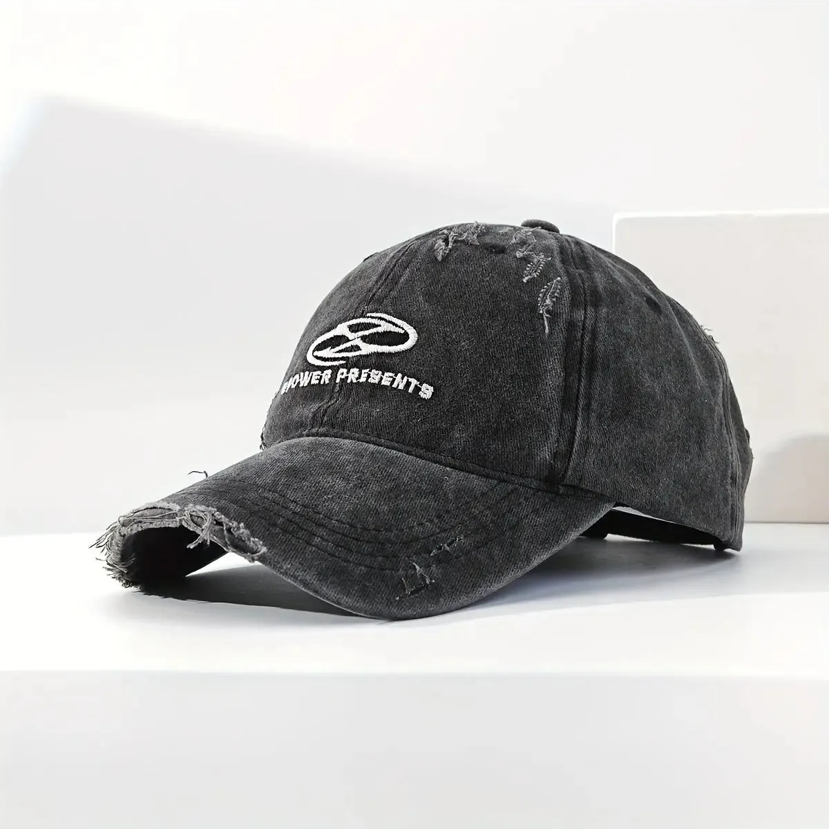 Vintage Distressed Embroidered Logo Baseball Cap