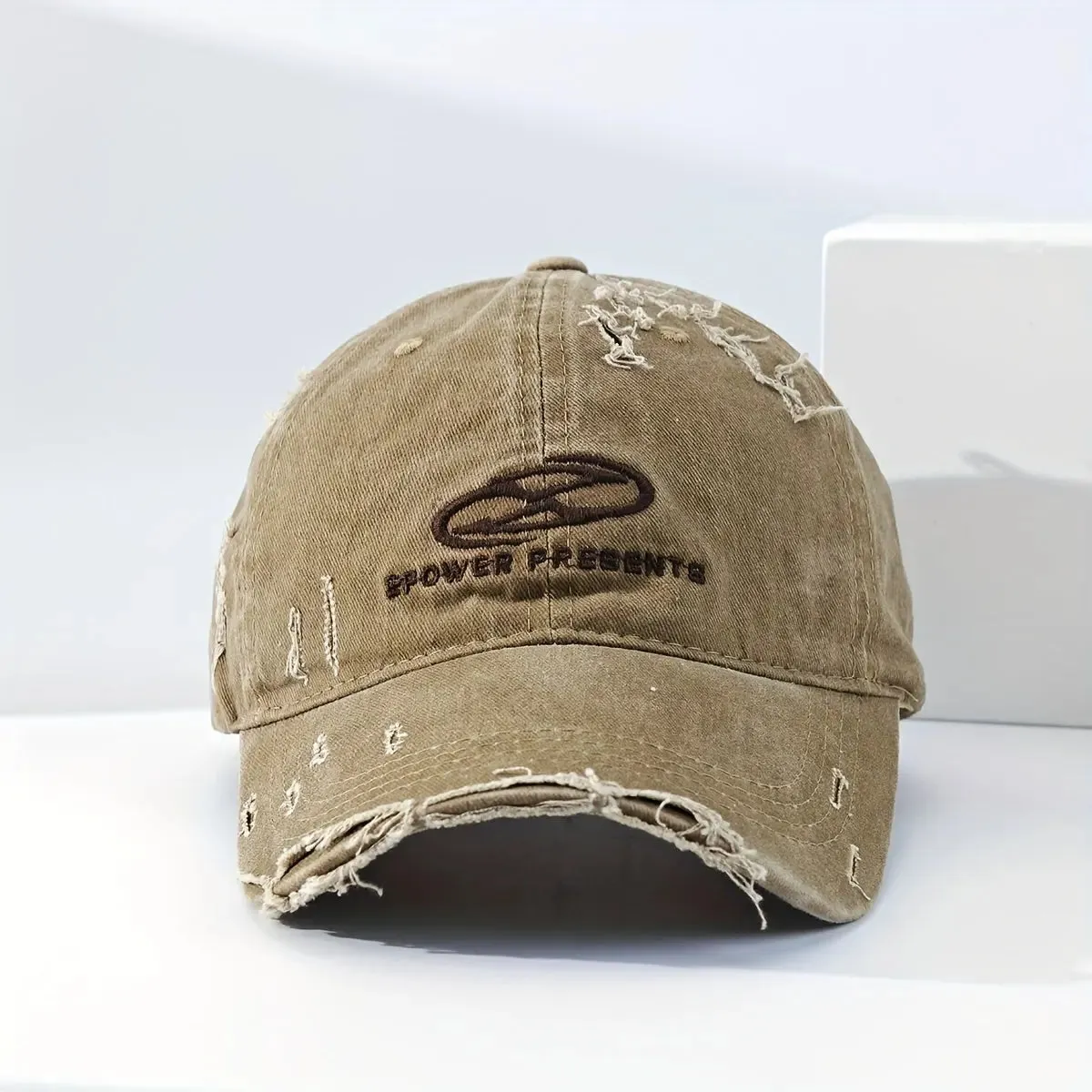Vintage Distressed Embroidered Logo Baseball Cap