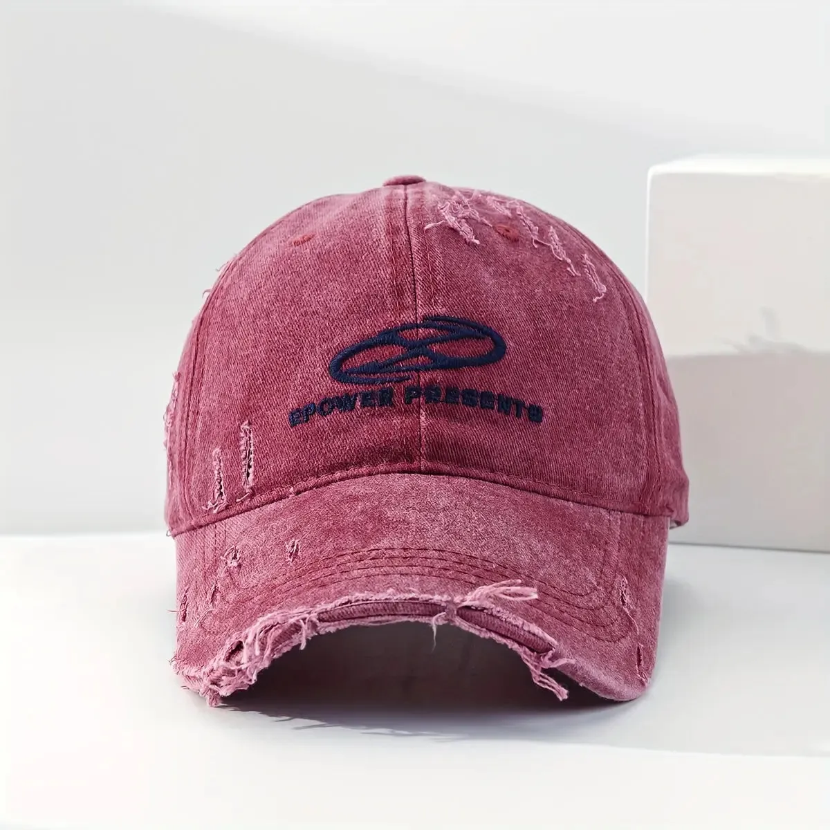 Vintage Distressed Embroidered Logo Baseball Cap
