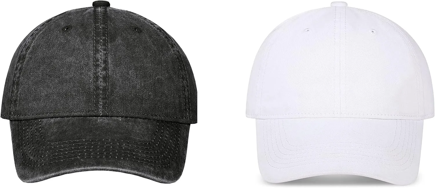 Vintage Washed Cotton Plain Baseball Caps Adjustable Unstructured Soft Blank Casual Dad Ball Hats for Men Women