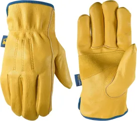 Wells Lamont Mens Slip-On HydraHyde Full Leather Work Gloves | Water-Resistant | Large (1168L)