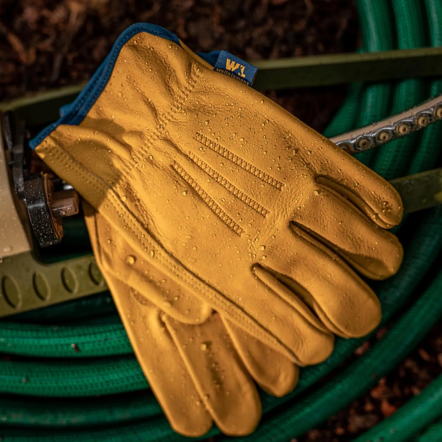 Wells Lamont Mens Slip-On HydraHyde Full Leather Work Gloves | Water-Resistant | Large (1168L)