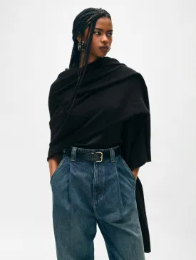 White   Warren - Cashmere Travel Wrap - Black