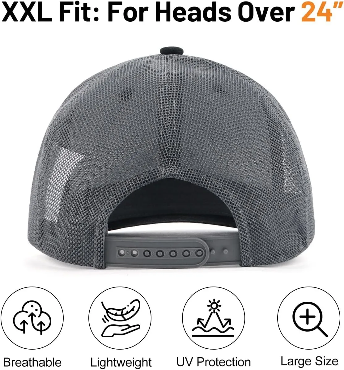 Zylioo Oversize XXL/XL Trucker Hats, Large Snapback Mesh Cap,Cool Summer Cap for Big Heads,Gaint 2 Tone Travel Cap